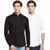 Balino London  Solid Chinese Collar Shirt for Men (Pack Of 2)