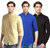 Black Bee Solid Chinese Collar Poly-Cotton Shirt for Men Pack Of 3