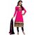Manvaa Pink Heavy Border Chanderi Salwar Suit Dress Material