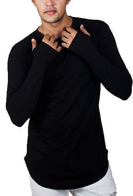 FINGERS Solid Men Round Neck Black T-Shirt - Buy Black FINGERS