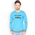 Campus Sutra Light Blue Melange Dare To Be Different Fullsleeve Border Tshirts
