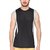 Campus Sutra Black Dry Fit Sleeveless Tshirt