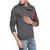 Campus Sutra Charcoal Mens Shawl Neck Sweatshirt with Pocket