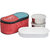 Sellebrity 3 in 1 Red Lunchbox-2 Steel Container1 Plastic Chapati tray