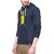 Campus Sutra Navy Blue Mens Printed Hoodie