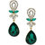 Anuradha Art Green Colour Studded White Colour Shimmering Stone Party Wear Long Fancy Earrings For Women/Girls