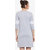 Women'S Grey Solid Round Neck 3/4 Sleeve Panelled Shift Dress