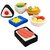 Coi 3D Food Sushii Stove Set Of Six Erasers For Kids
