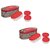 Set Of 2 Solace Red-Brown Lunchbox-2 Plastic Container  1 Plastic Chapati tray