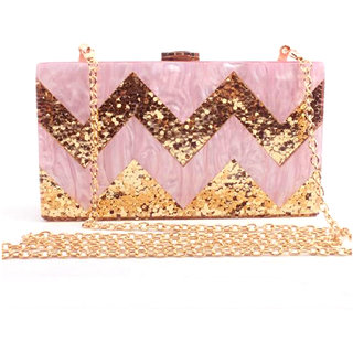 gold acrylic clutch