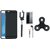 Motorola G5s Plus Silicon Slim Fit Back Cover with Free Spinner, Selfie Stick, Tempered Glass and Earphones