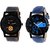 Kajaru KJR-2,6 Round Black And Blue Dial Analog Watch Combo for Men