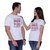 White Round Neck Booked Couple T-shirt