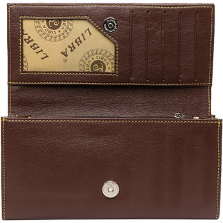 Buy Brown Color Square Striped Ladies Wallet PU Leather Purse Wallet ...