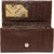 Brown Color Square Striped Ladies Wallet PU Leather Purse Wallet Clutch For Women