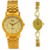 Hwt mens and womens analog watches combo pack for couple
