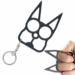 Buy Spikey Cat Brass Knuckle and Keychain For Women Self ...