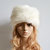 Modo Vivendi Women Faux Rabbit Fur Knitted Cap  Women Winter Warm Beanie Hat  Ladies Headgear Grey Style 1