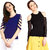 Aashish FAbrics - Combo of 2 Tops ( Royal Blue Cutout Top + Black Cold Shoulder Net Sleeves Top )