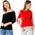 Aashish Garments - Combo of 2 Tops ( Black Off Shoulder Top + Red Cold Shoulder Tie Top)