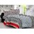 Welhouse Cotton Traditional  Grey  Double Bedsheet with 2 Contrast Pillow Covers(TC-129)DLA-022