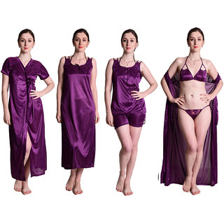 purple nighty gown set