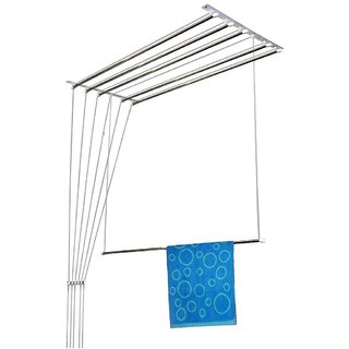 Wel-Tech Premium Stainless Steel Ceiling Pulley Cloth Drying Stand (6Ft6Pipes36Ft drying length)