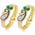 Aabhu Dancing Peacock Pearl Studded Antique Gold Plated Bangle kada Bracelet set Jewellery for women and Girl