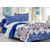 Valtellina Cotton Traditional  Blue Double Bedsheet with 2 Contrast Pillow Covers(TC-129)DLA-04