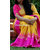 Leeps Prints Pink  Yellow Self Design Bhagalpuri Silk Saree With Blouse