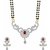 Aabhu Gold Plated Red Ruby Studded Mangalsutra Necklace set Tanmaniya With Earring For Women