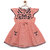 Bella Moda Girls Peach Printed Fit & Flare Dress