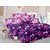 Valtellina Cotton Floral Purple Double Bedsheet with 2 Contrast Pillow Covers(TC-129)ZBA-02