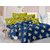 Welhouse Cotton Floral Blue Double Bedsheet with 2 Contrast Pillow Covers(TC-129)ZBA-06