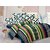 Welhouse Cotton Stripes Multicolor Double Bedsheet with 2 Contrast Pillow Covers(TC-129)ZBA-019