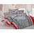 Welhouse Cotton Traditional  Grey  Double Bedsheet with 2 Contrast Pillow Covers(TC-129)ZBA-022