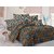 Welhouse Cotton Checkered Grey  Double Bedsheet with 2 Contrast Pillow Covers(TC-129)ZBA-024