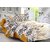 Welhouse Brown & Floral Design Color Fastness Cotton Double Bedsheet with 2 CONTRAST Pillow Cover-Best TC-175DVA-029