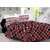 Welhouse Red & Checkered Design Skin Friendly Double Bedsheet with 2 CONTRAST Pillow Cover-Best TC-175DVA-09