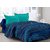 Valtellina Blue & Stripes Design Super Soft Feeling Double Bedsheet with 2 CONTRAST Pillow Cover-Best TC-175DVA-048