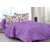 Welhouse Purple & Polka Design 100% Organic Double Bedsheet with 2 CONTRAST Pillow Cover-Best TC-175DVA-015