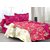 Welhouse Pink & Floral Design Super Soft Feeling Double Bedsheet with 2 CONTRAST Pillow Cover-Best TC-175DVA-032