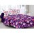 Welhouse Purple & Floral Design 100% Cotton Double Bedsheet with 2 CONTRAST Pillow Cover-Best TC-175DVA-051