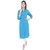 Yashvi Sky Blue Cotton Solid Kurtis For Women's And Girls