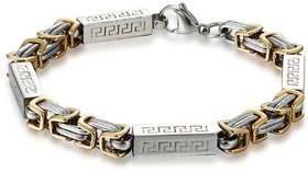 Bold & Sexy Personality Gold/Silver Plated Titanium Bracelet For Men By Stylish Teens