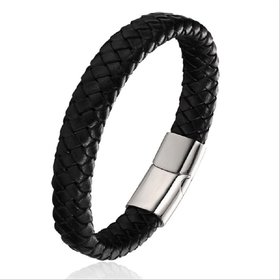 Bold & Sexy Personality Leather Titanium Bracelet For Men By Stylish Teens