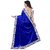 Roshni Fashions New Fancy Designer Blue And White Coloured Half Velvet And Half Russell Saree With Blouse Piece(4TG1295)