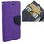 MOBIMON Luxury Mercury Magnetic Lock Diary Wallet Style Flip Cover Case for VIVO Y53 - Purple