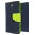 MOBIMON Luxury Mercury Magnetic Lock Diary Wallet Style Flip Cover Case for VIVO Y55 - Blue