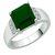 PeenZone 92.5 Silver Square Green Stone Ring  For Unsex